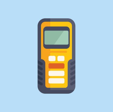 Lazer metre enstrüman ikonu düz vektör. Tarayıcı aracı. Yükseklik birimleri ölçülüyor