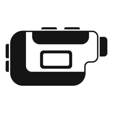 Daireler lazer metre simgesi basit vektör. Dijital ölçü. Tarayıcı aracı