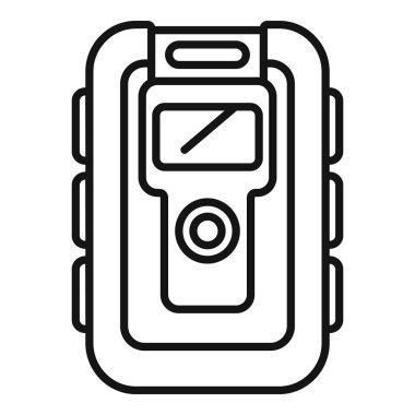 Lazer metre seviye ikon dış hat vektörü. Ekran aracı. Elektronik yükseklik sensörü