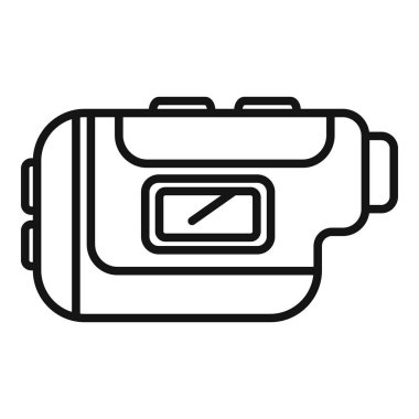 Daireler lazer metre ikon ana hatları vektörü. Dijital ölçü. Tarayıcı aracı