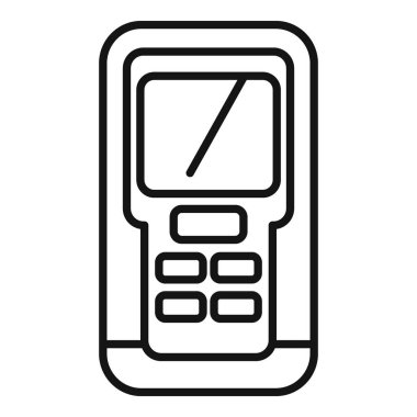 Lazer metre ikonu ana hatları vektörü yerleştiriliyor. Tanısal ekran aracı. Sayısal kızılötesi