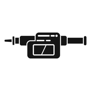 Mikro araç ölçüm simgesi basit vektör. Dijital mikrometre. Elektronik ölçek