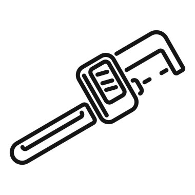 Laboratuvar dijital mikrometre ikon ana hatları vektörü. Sayı tam ölçekte. Tam olarak yüksek