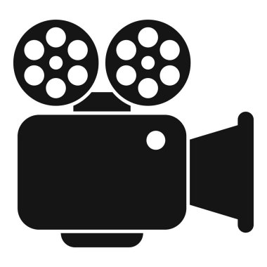 Olay videosu simgesi basit bir vektör. Gündem operasyonu. Düğün videosu sürprizi