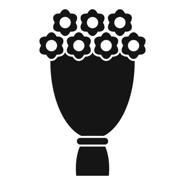 Çiçek buket simgesi basit bir vektör. Gelin çiçekleri. Olay planlayıcısı