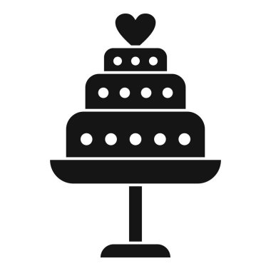Düğün pastası simgesi basit bir vektör. Evlilik organizatörü. Bayan bayan.