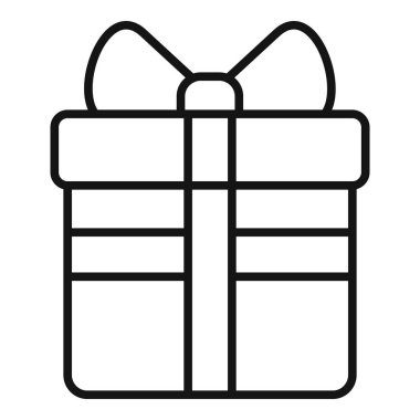 Evlilik hediyesi kutusu ikonu ana hatları vektörü. Uygulama çifti durumu. İkili yönetim