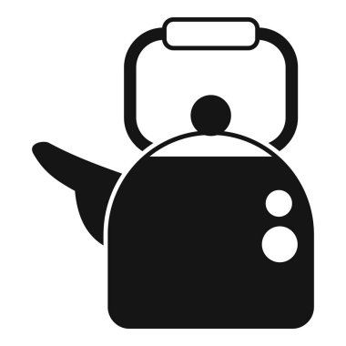 Açık hava çaydanlığı simgesi basit bir vektör. Doğa kampı. Tatil yürüyüşü.