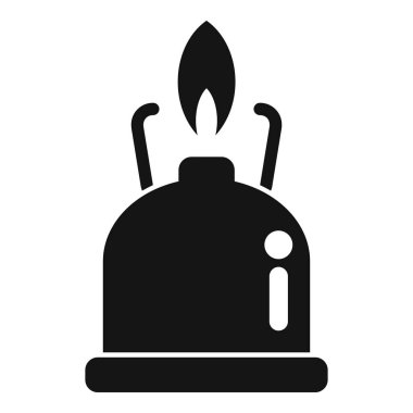 Gaz jet yakıcı simgesi basit bir vektör. Kamp yeri tatili. Doğa gezisi.