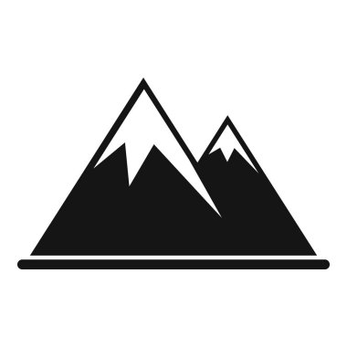 Kamp alanı dağları doğa ikonu basit vektör. Tatil tatili. Dışarıda dolaşın.