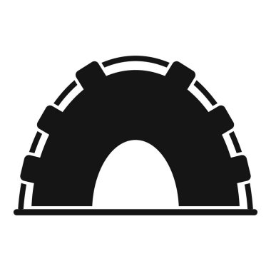 Kamp alanı çadır simgesi basit vektör. Sağlıklı turist özgürlüğü. Tatil tatili