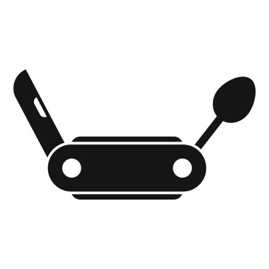 Kamp alanı çoklu araç simgesi basit vektör. Sağlıklı orman turisti. Tatil tatili