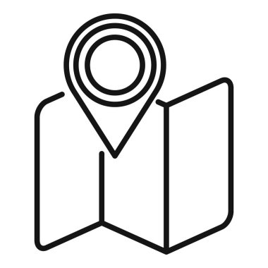 Kamp alanı turist haritası ana hatları vektörü. Kulübenin yeri. Tatil açık havada.