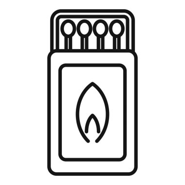 Kamp alanı eşleşme kutusu ana hatları vektörü. Turist ekipmanları. Tatil tatili