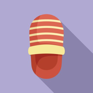 Yeni ev terliği ikonu düz vektör. Kapalı bir yerde. Kış kürkü sıcacık