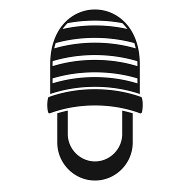 Yumuşak ev terliği simgesi basit vektör. Güzel ayaklar uyur. Yatak odası modası