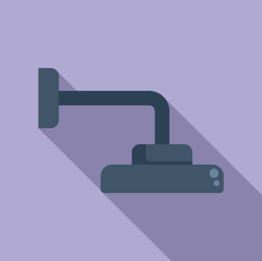 Yeni duş başlığı simgesi düz vektör. Koyu spa rengi. Temiz nesne