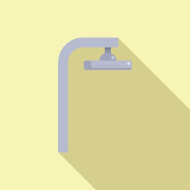 Duş başlığı simgesi düz vektör. Soğuk oda ıslak. Temizle.