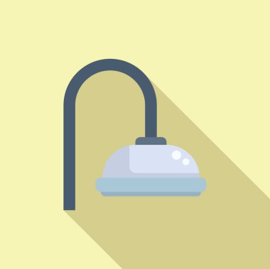 Tüplü sprey kafa ikonu düz vektör. Duş başlığı kaplıcası. Tuvalet temizliği.