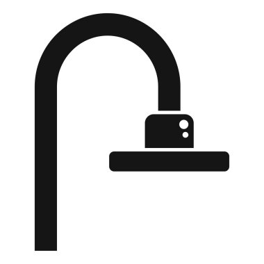 Modern duş başlığı simgesi basit vektör. Boru spreyi. Metal yağmur odası