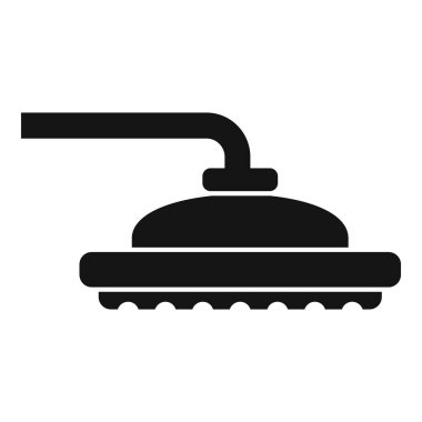 Geniş duş başlığı simgesi basit vektör. Boru spreyi ıslandı. Temizleme nesnesi