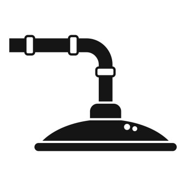 Sağlıklı duş başlığı simgesi basit bir vektör. Tuvalet temizliği. Hortum hijyenik spa