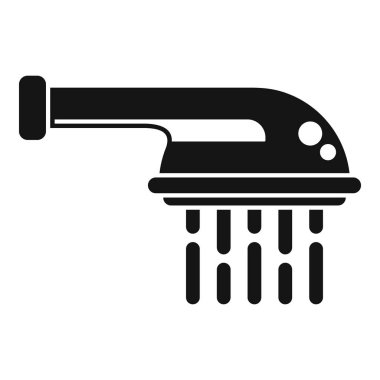 Tuvalet metali simgesi basit bir vektör. Boru tabelası ıslak. Duş başlığı