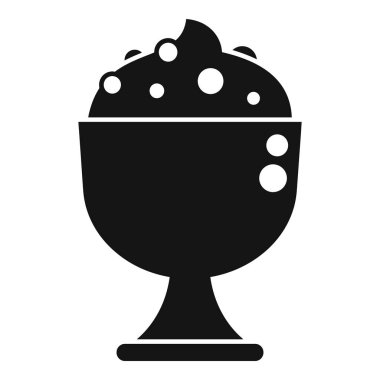 Donmuş süt dondurma ikonu basit bir vektör. Dondurma girdabı. Yaz vanilyası