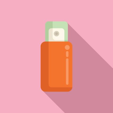 Seyahat deodorant ikonu düz vektör. Sprey şişesi. Kutu küçük dezenfekte
