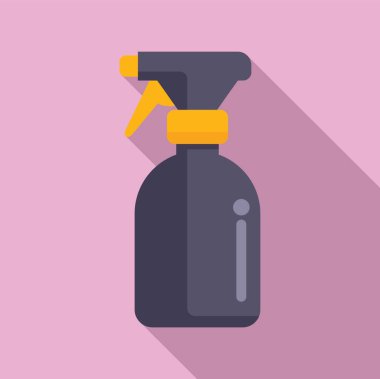 Dişli su püskürtme ikonu düz vektör. Konteynır güvende. Sprey şişesi.