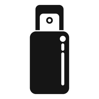 Seyahat deodorant simgesi basit bir vektör. Sprey şişesi. Kutu küçük dezenfekte