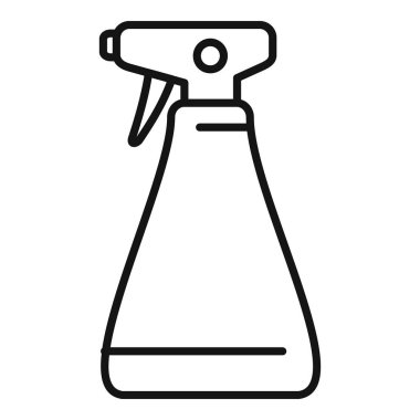 Sprey şişe ikonu ana hatları vektörü. El yıkama, hazne sisi.