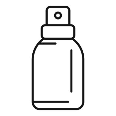 Taşınabilir sprey ikonu ana hatları vektörü. Su tabancası temiz. Deterjan kasasını boya