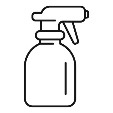 Avuç içi temizleyici ikon ana hatları vektörü. Atomizer temiz. Toz güvenli grafiti.