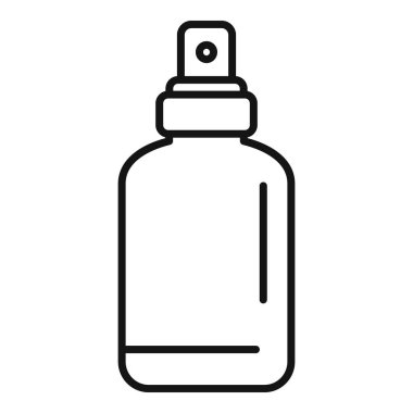 Sprey şişe ikonu ana hatları vektörü. Avuç içi deterjanı. Kapalı su tabancası.