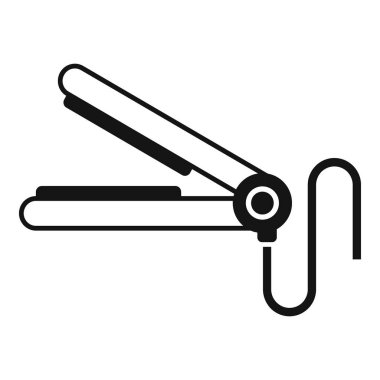 Saç düzleştirici simge basit vektör. Saç boyası. Moda tarzı kadın.