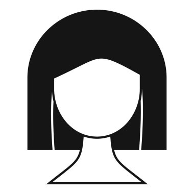 Modern saç stili simgesi basit vektör. Kadın saçlarını boyamak. Trend Kadını