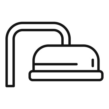 Duş başlığı simgesi ana hat vektörü. Saç boyama bakımı. Hasar parlaması