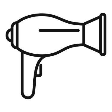 Saç kurutma ikonu ana hatları vektörü. Güzellik salonu bakımı. Renkli adım fırçası