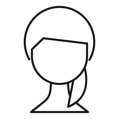 Kadın saç stili ikon taslak vektörü. Güzellik salonu boyası. Fırça kadın eğilimi