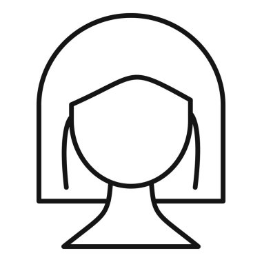 Modern saç stili ikon taslak vektörü. Kadın saçlarını boyamak. Trend Kadını