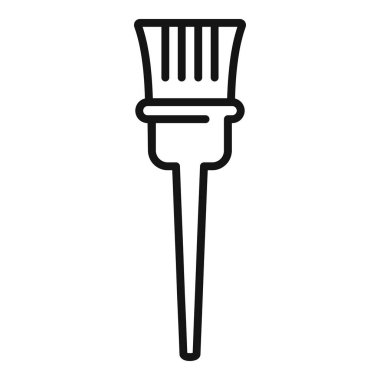 Saç boyama aracı simgesi ana hat vektörü. Koşulcu basamağı. Rehber kız boyası