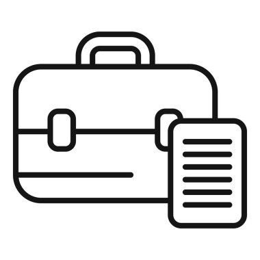 Sistem dosyası fatura simgesi ana hatları vektörü. Uzaktan ekran planı. Uzaktan erişim