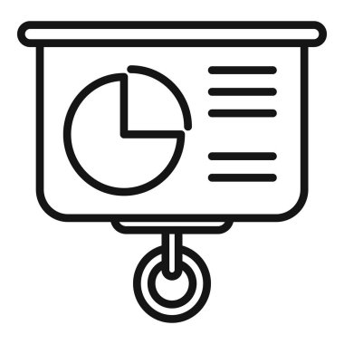 Banner sunum simgesi ana hat vektörü. Dosya dizini kontrolü. Hesap sistemi