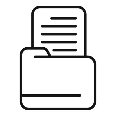 Dosya dizini belge ana hatları vektörü. Erişim paylaşımı. Dosya sistemini kontrol et