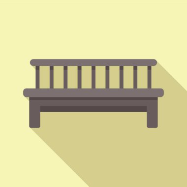 Tahta bank ikonu düz vektör. Uzay bahçesi verandası. Tablo bahçesi