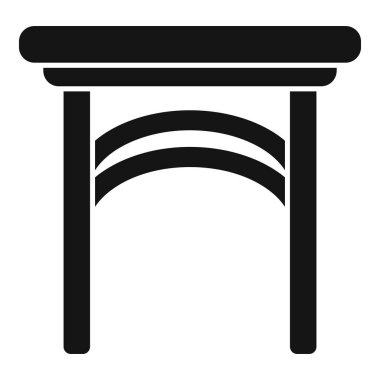 Açık hava mobilya ikonu basit vektör. Tahta masa. Ahşap iç plan