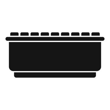 Açık hava bank ikonu basit vektör. Dışarıdaki mobilyalar. Ahşap ve metal malzeme.