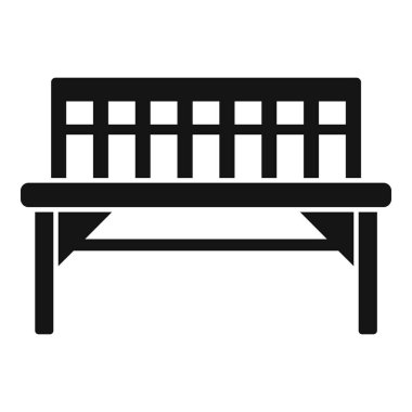 Açık bahçe bank ikonu basit vektör. Tahta mobilyalar. Salon pikniği.