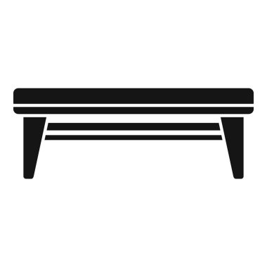 Uzun piknik tezgahı simgesi basit vektör. Uzay mobilyalarını planlayın. Veranda güvertesi
